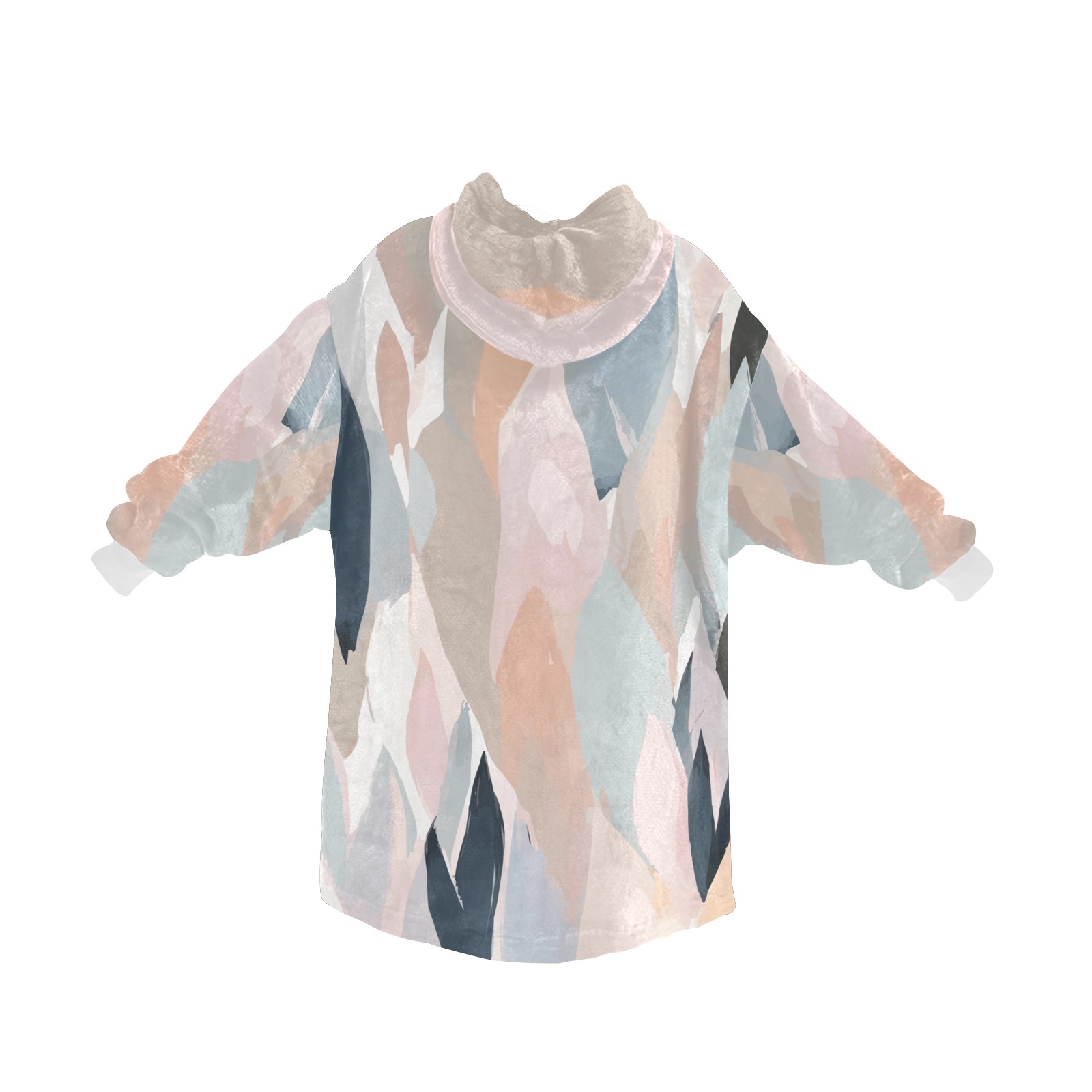 Elegant abstract shapes of soft pink, blue colors Blanket Hoodie for Women