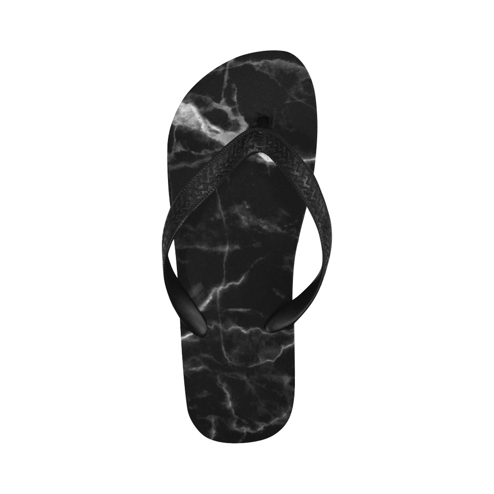 Black marble texture Flip Flops for Men/Women (Model 040)