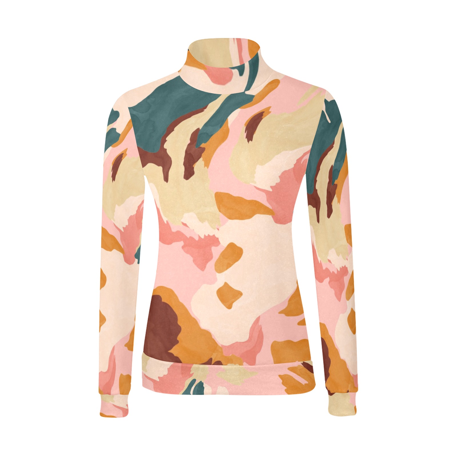Desert colors in brush strokes Women's All Over Print Mock Neck Sweatshirt (Model H43)