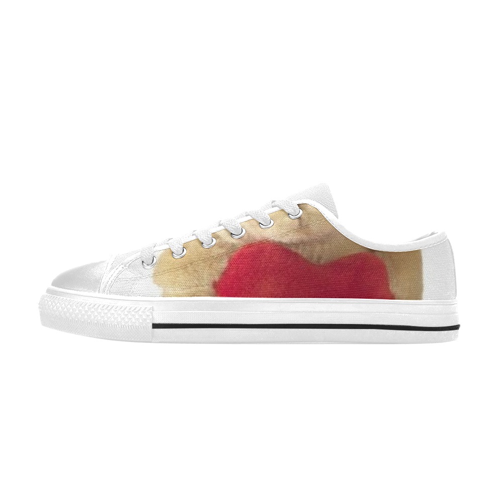 Teddy Bear Low Top Canvas Shoes for Kid (Model 018)