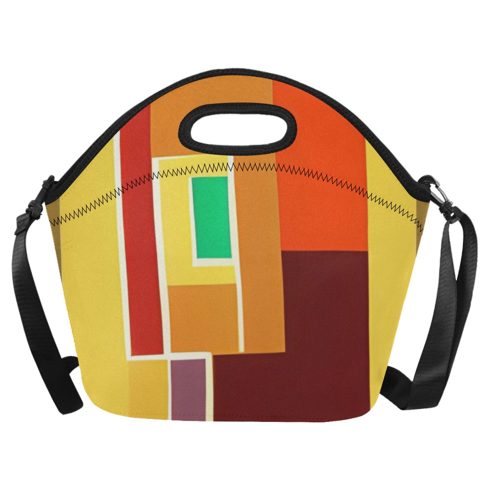 ABSTRACT_RETRO_1970_TradingCard Neoprene Lunch Bag/Large (Model 1669)