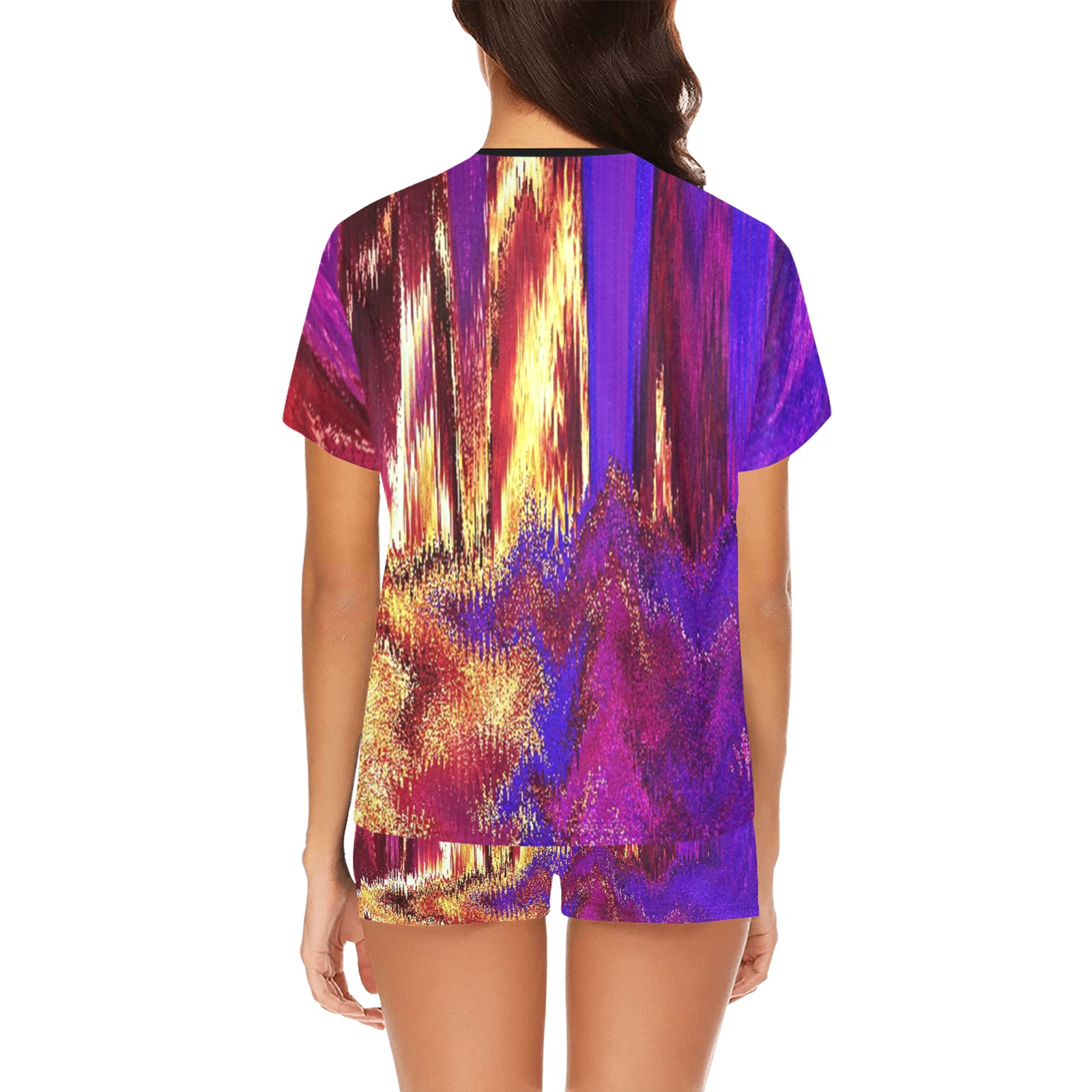 Melted Glitch Women's Short Pajama Set