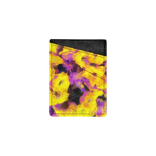 Glowing Yellow Kalanchoe Plant Cell Phone Card Holder