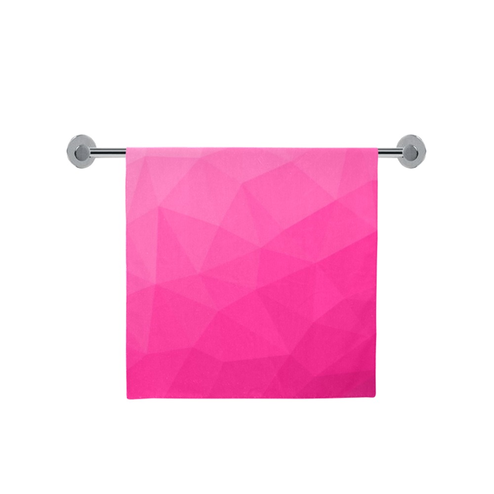 Hot pink gradient geometric mesh pattern Bath Towel 30"x56"