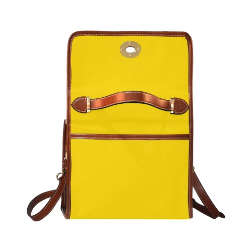 color gold Waterproof Canvas Bag-Brown (All Over Print) (Model 1641)