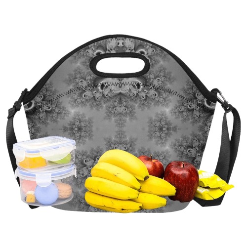 Cloudy Day in the Garden Frost Fractal Neoprene Lunch Bag/Large (Model 1669)