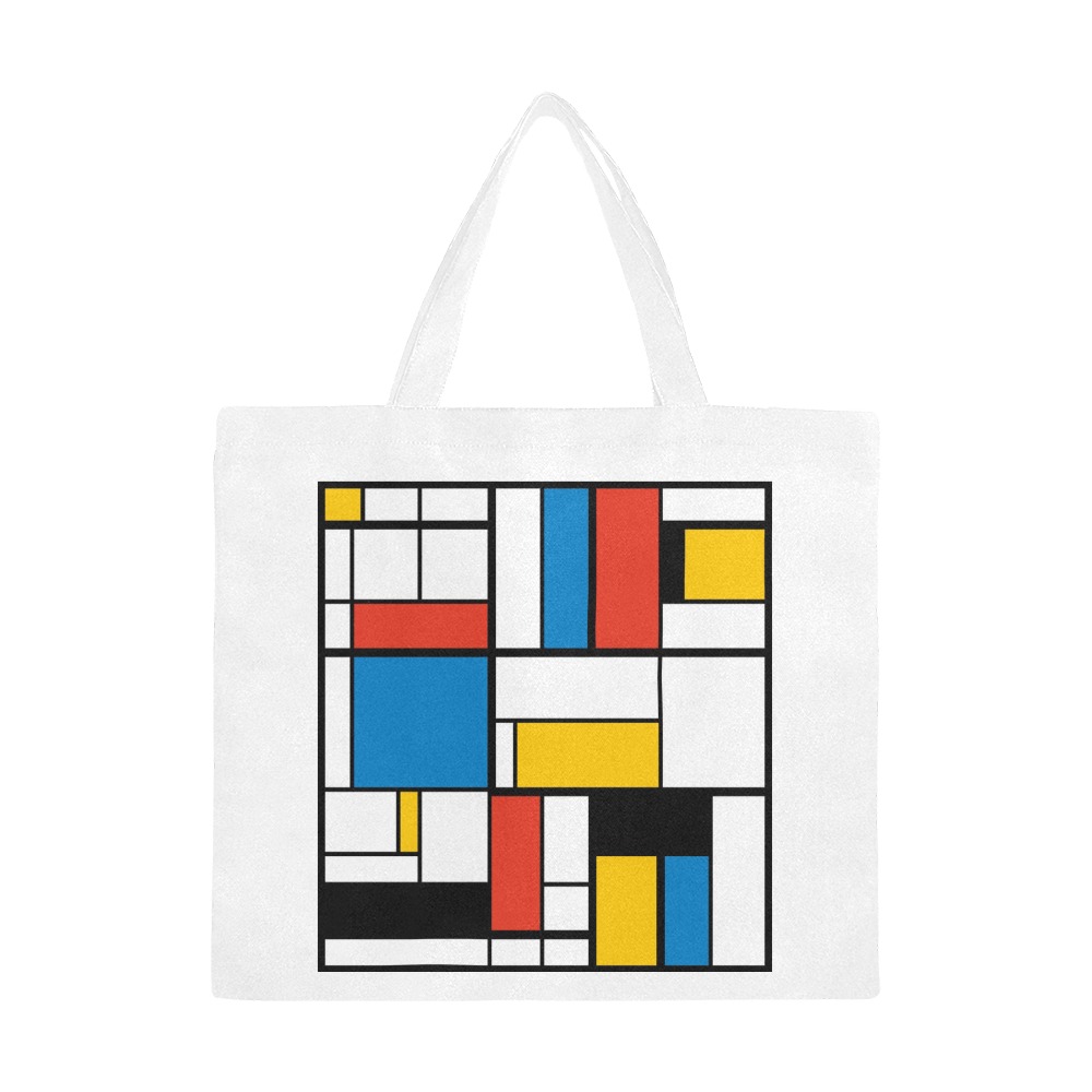 Mondrian De Stijl Modern Canvas Tote Bag/Large (Model 1702)