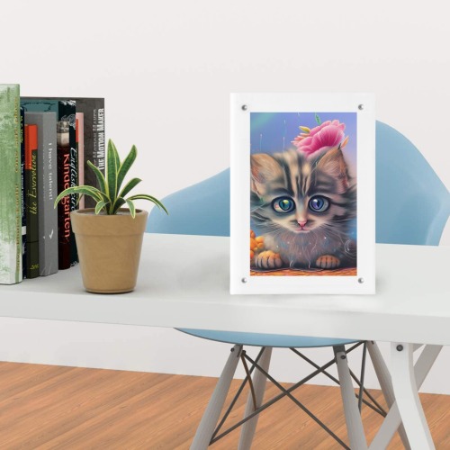 Cute Kittens 3 Acrylic Magnetic Photo Frame 5"x7"