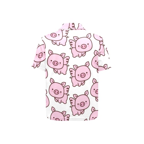 Pigs with Wings Little Girls' All Over Print Polo Shirt (Model T55)