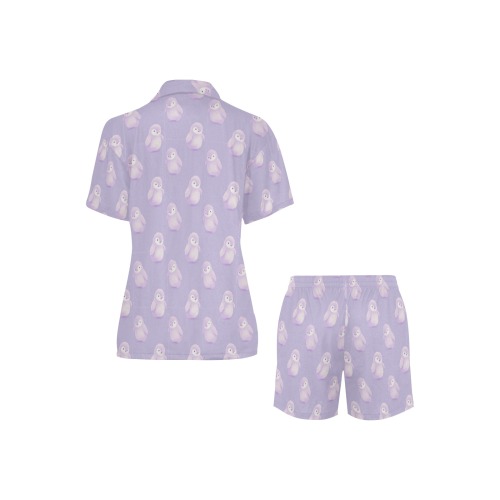 Penguin PJs Women's V-Neck Short Pajama Set