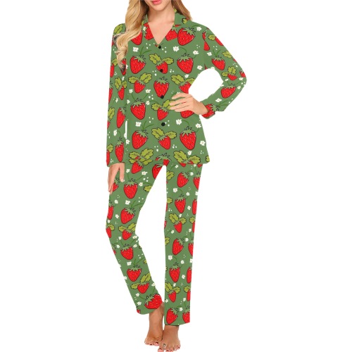 Fragole pigiama Women's Long Pajama Set