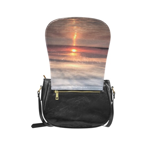Pink Amber Sunset Collection Classic Saddle Bag/Small (Model 1648)