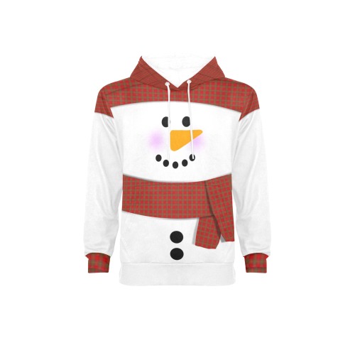 Christmas Snowman Men's Fleece Hoodie w/ White Lining Hood (Model H55)