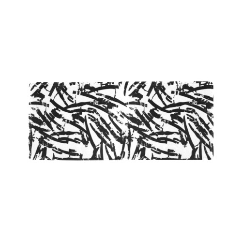 Brush Stroke Black and White Mini Bifold Wallet (Model 1674)