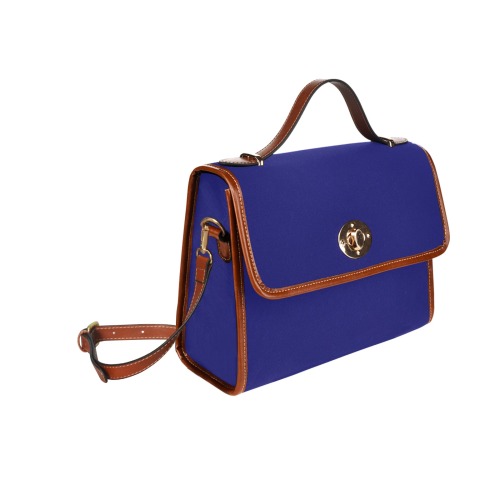 color midnight blue Waterproof Canvas Bag-Brown (All Over Print) (Model 1641)