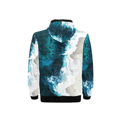 Ocean And Beach High Neck Pullover Hoodie for Men (Model H24)
