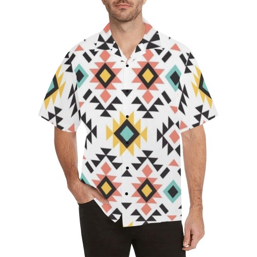 Colorful aztec design Hawaiian Shirt with Merged Design (Model T58)