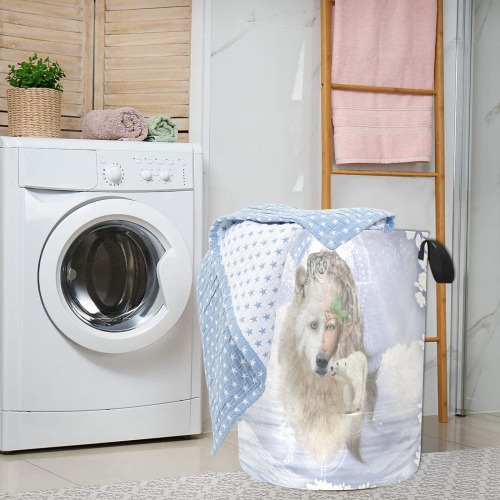 Awesome polarwolf with fairy, polar bear Laundry Bag (Large)