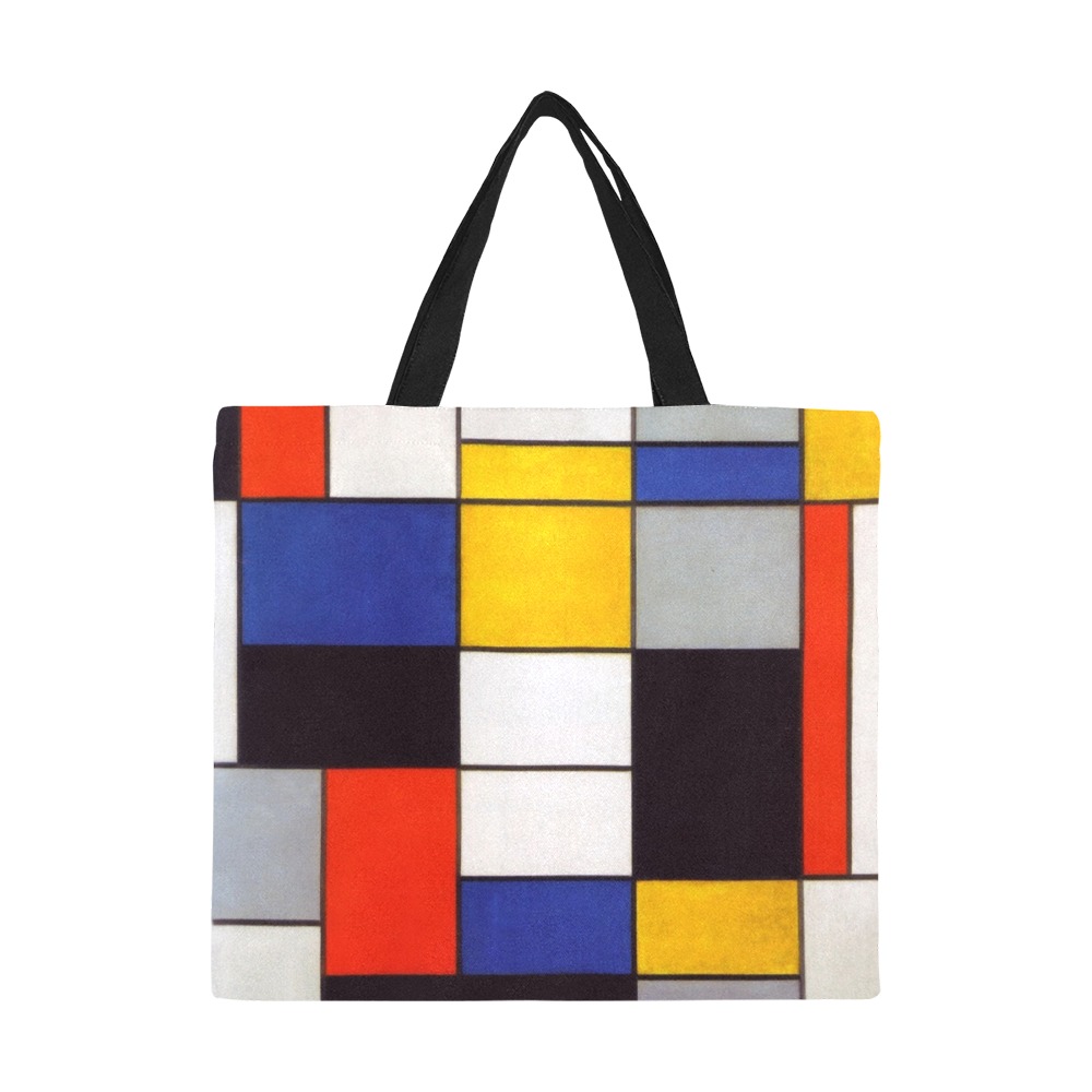 Composition A by Piet Mondrian All Over Print Canvas Tote Bag/Large (Model 1699)