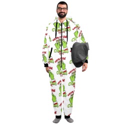 Christmas Spirit Onesie Unisex One-Piece Zip Up Hooded Pajamas