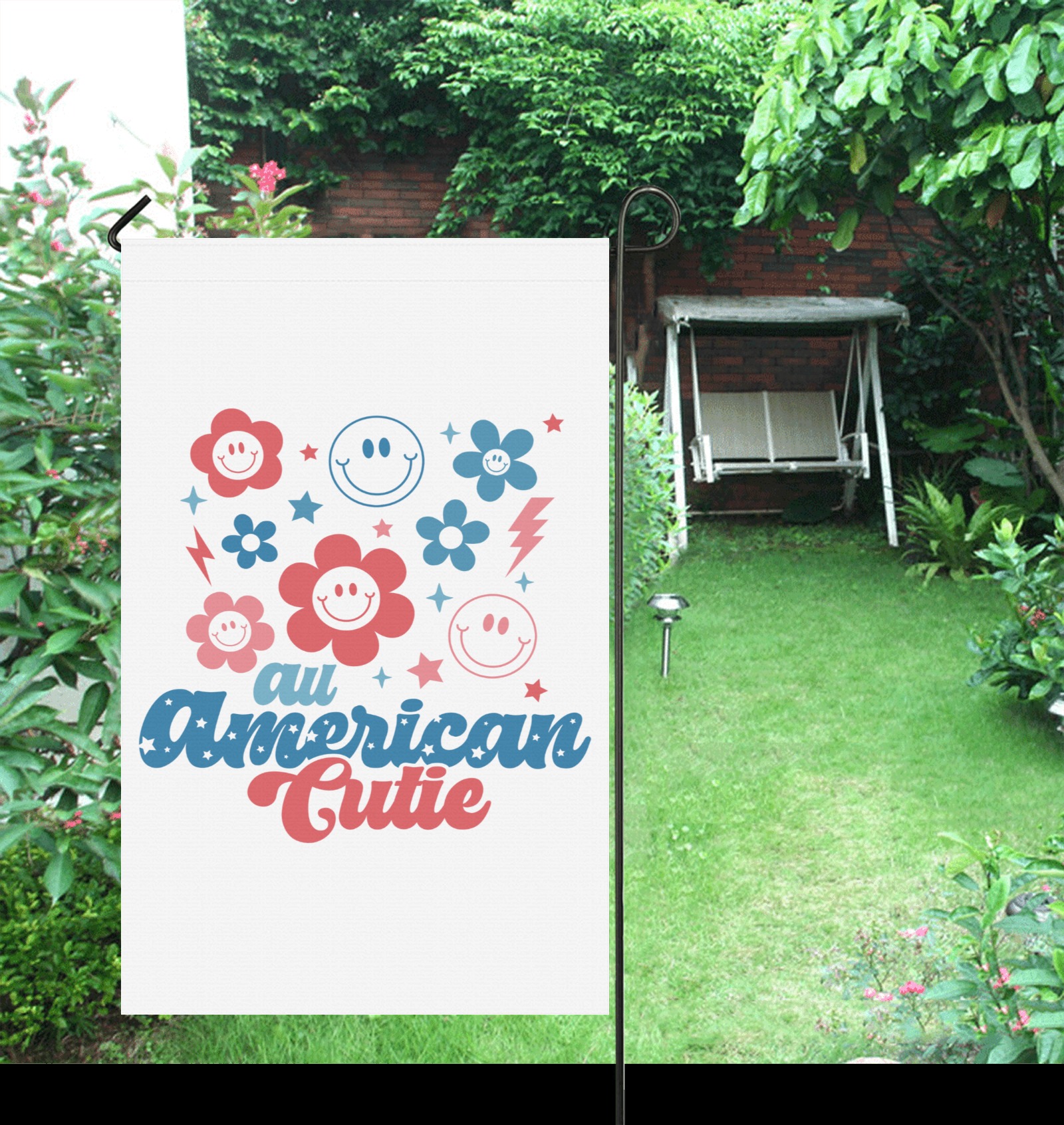 Retro All American Cutie Garden Flag 36''x60'' (Twin Sides)