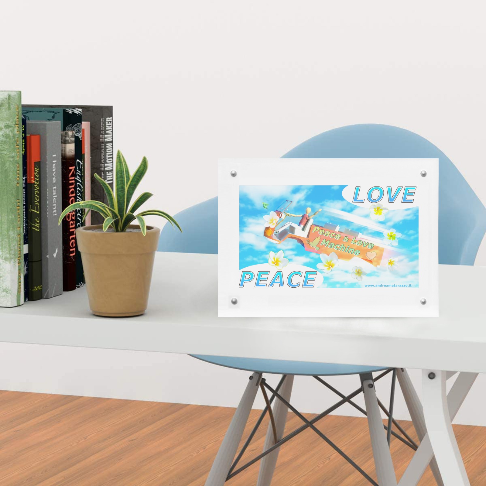 Peace & Love Machine Acrylic Magnetic Photo Frame 7"x5"