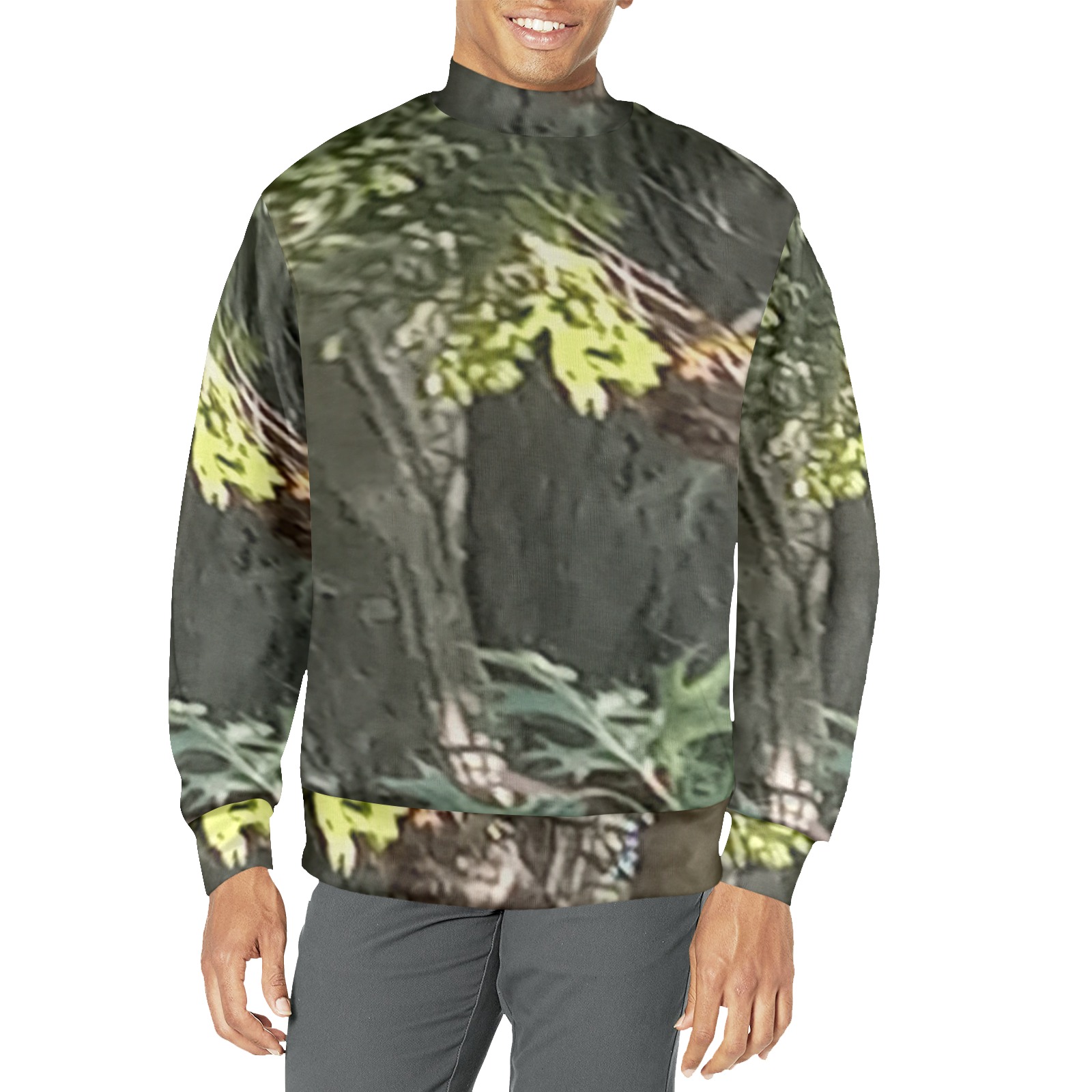 1696001497591CAMO Men's All Over Print Mock Neck Sweatshirt (Model H43)