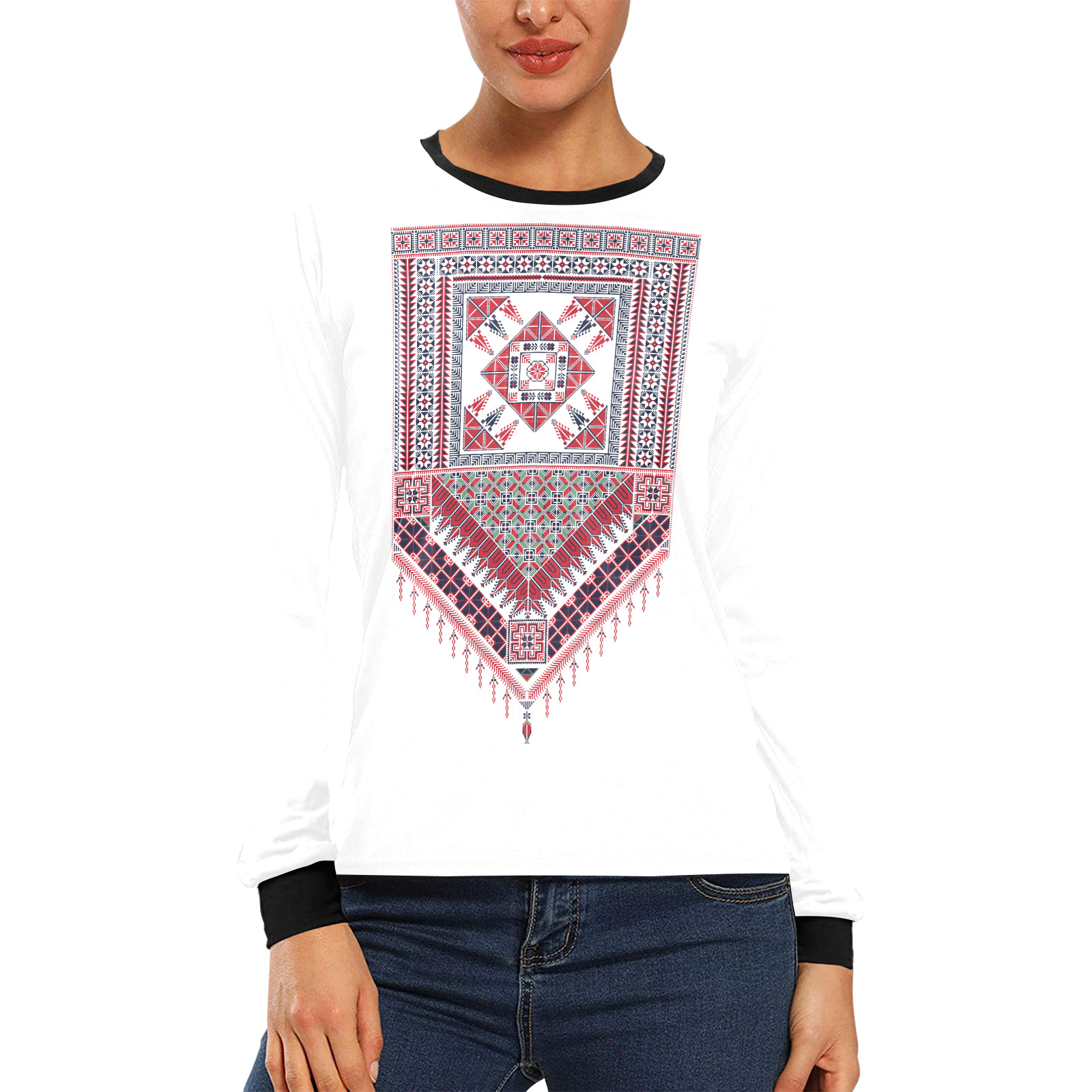 Tatreez 65 Women's All Over Print Long Sleeve T-shirt (Model T51)