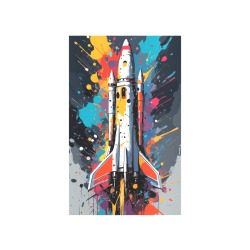 Fantasy rocket starts. Cool colorful abstract art Art Print 19‘’x28‘’