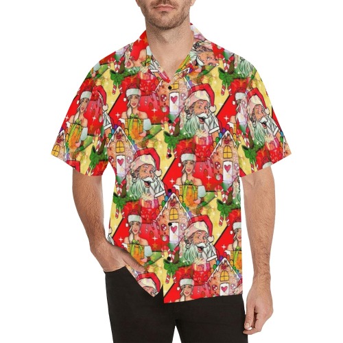 Santa by Nico Bielow Hawaiian Shirt with Merged Design (Model T58)