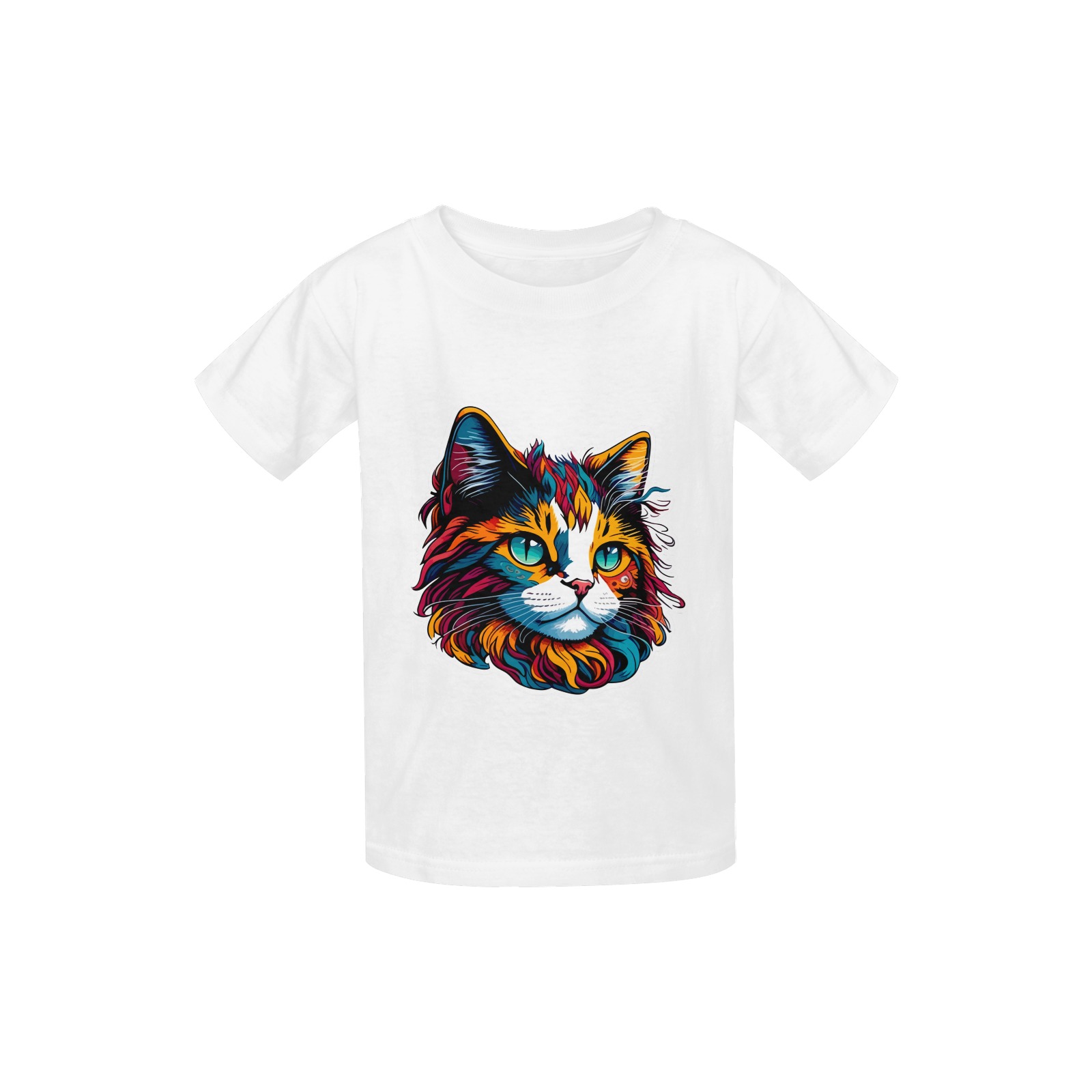 Cute cat face Kid's  Classic T-shirt (Model T22)