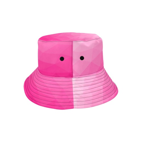 Hot pink gradient geometric mesh pattern Unisex Summer Bucket Hat