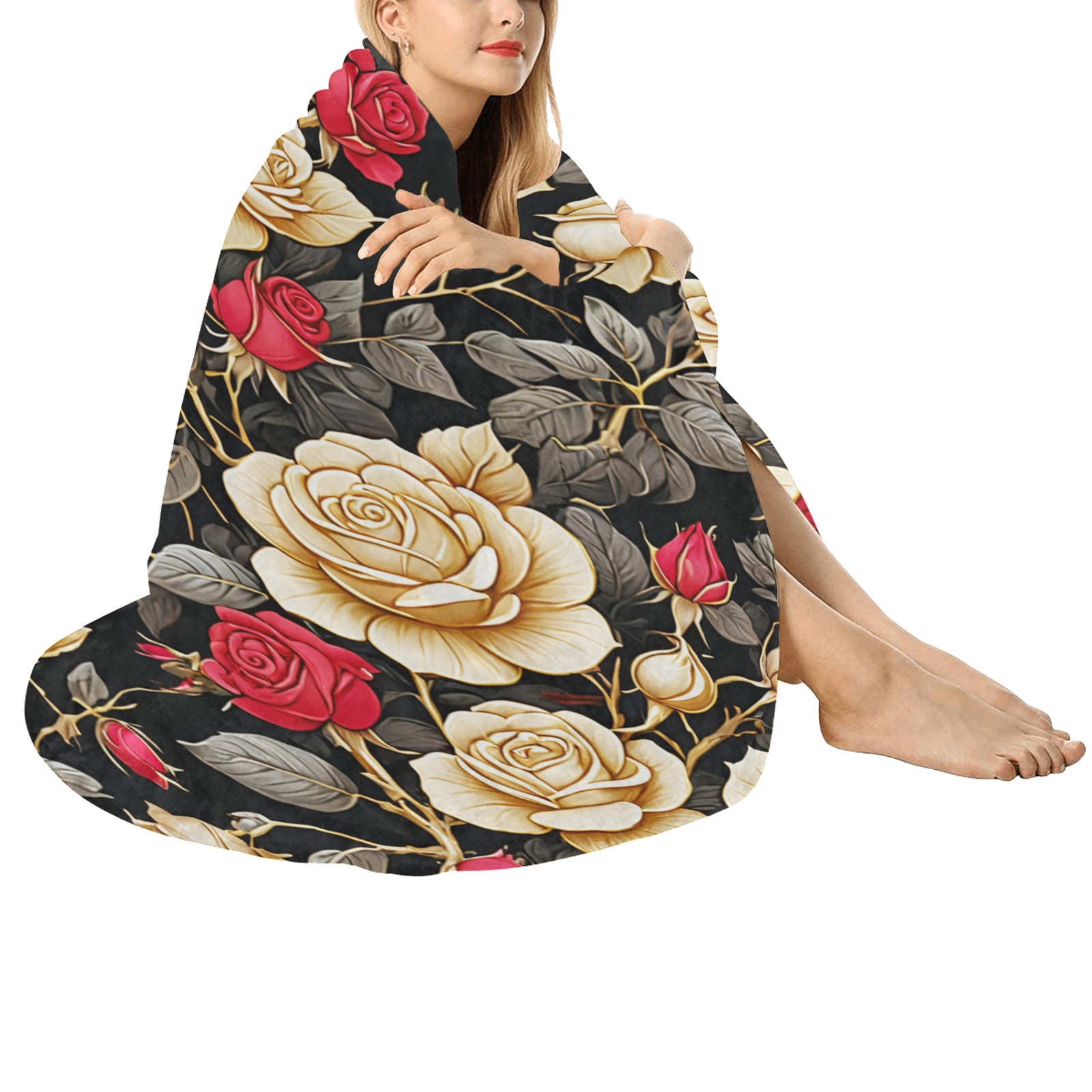 Fabulous Florals 14 Circular Ultra-Soft Micro Fleece Blanket 60"