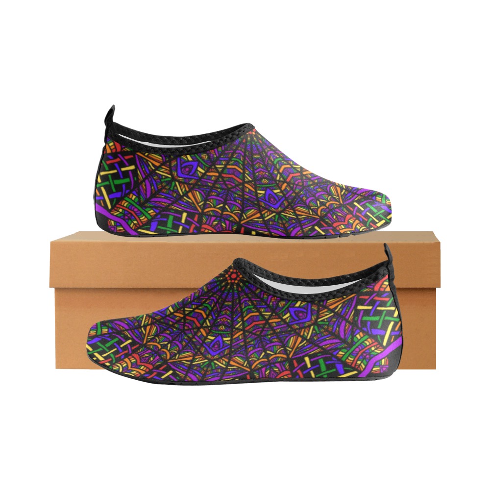 Ô Rainbow Pipeworks Mandala Women's Slip-On Water Shoes (Model 056)