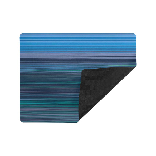 Abstract Blue Horizontal Stripes Mousepad 18"x14"