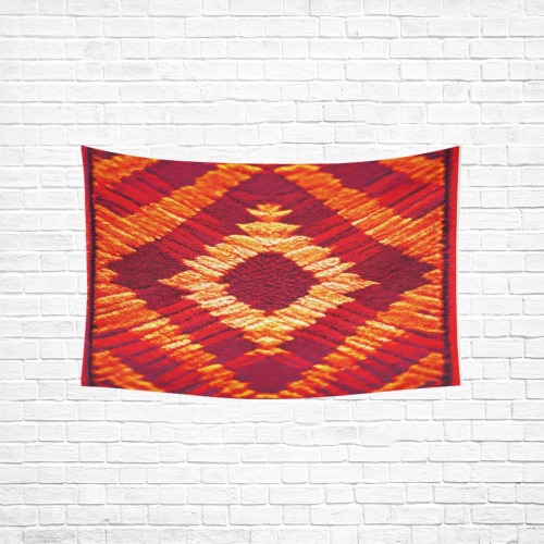 abstract orange Cotton Linen Wall Tapestry 60"x 40"