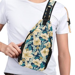 Painted Flowers Men's Casual Chest Bag (Model 1729)