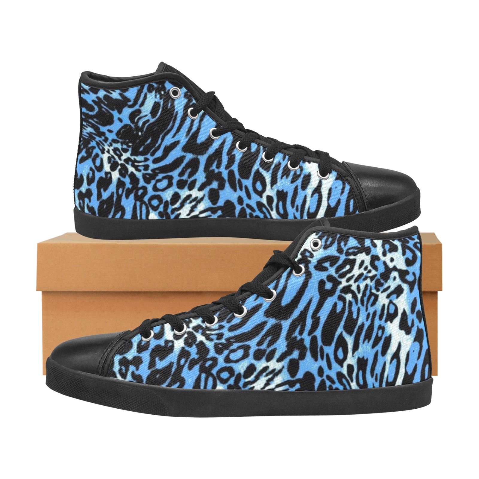 Animal skin Women's High Top Canvas Shoes (Model 002)