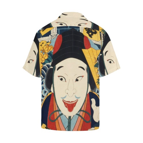 Japanese Actor Hawaiian Shirt with Merged Design (Model T58)