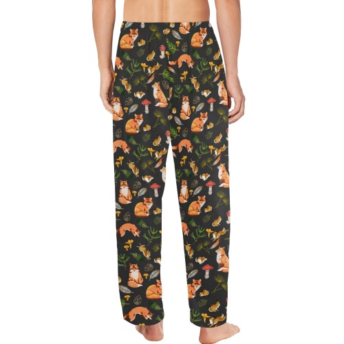 Foxes & rabbits autumn forest II-02 Men's Pajama Trousers
