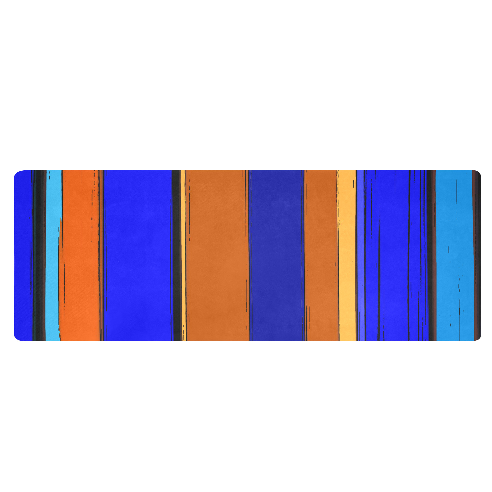 Abstract Blue And Orange 930 Kitchen Mat 48"x17"