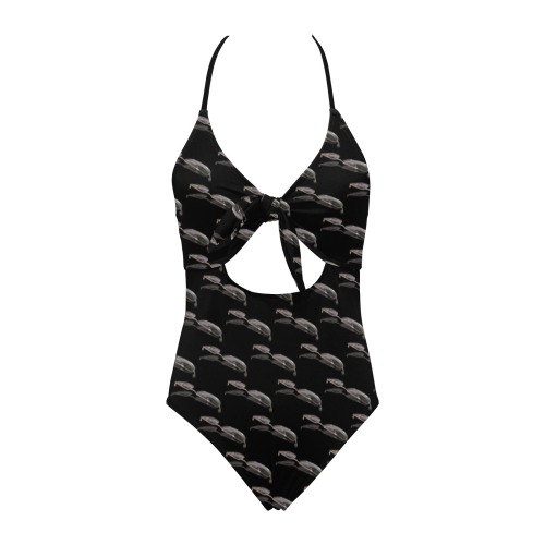 Sunglass Clip Backless Hollow Out Bow Tie Swimsuit (Model S17)