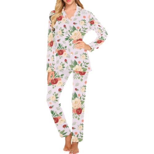 Sweet Vintage Floral Women's Long Pajama Set