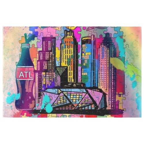 Atlanta 2021 Pop Art by Nico Bielow Custom Flag 8x5 Ft (96"x60") (One Side)