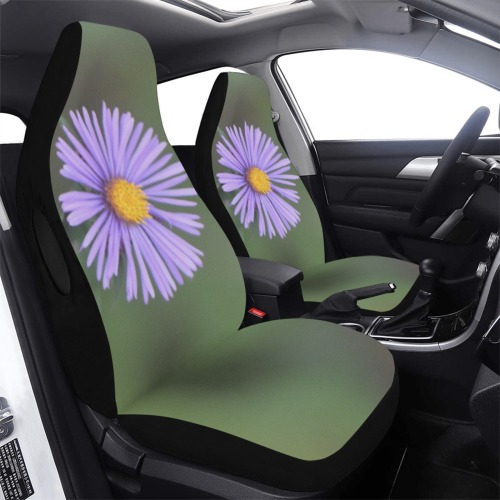 Purple Flowers Car Seat Cover Airbag Compatible (Set of 2)