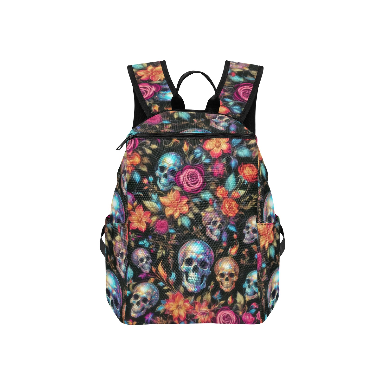 Beautiful floral and skull pattern Lightweight Casual Backpack (Model 1730)