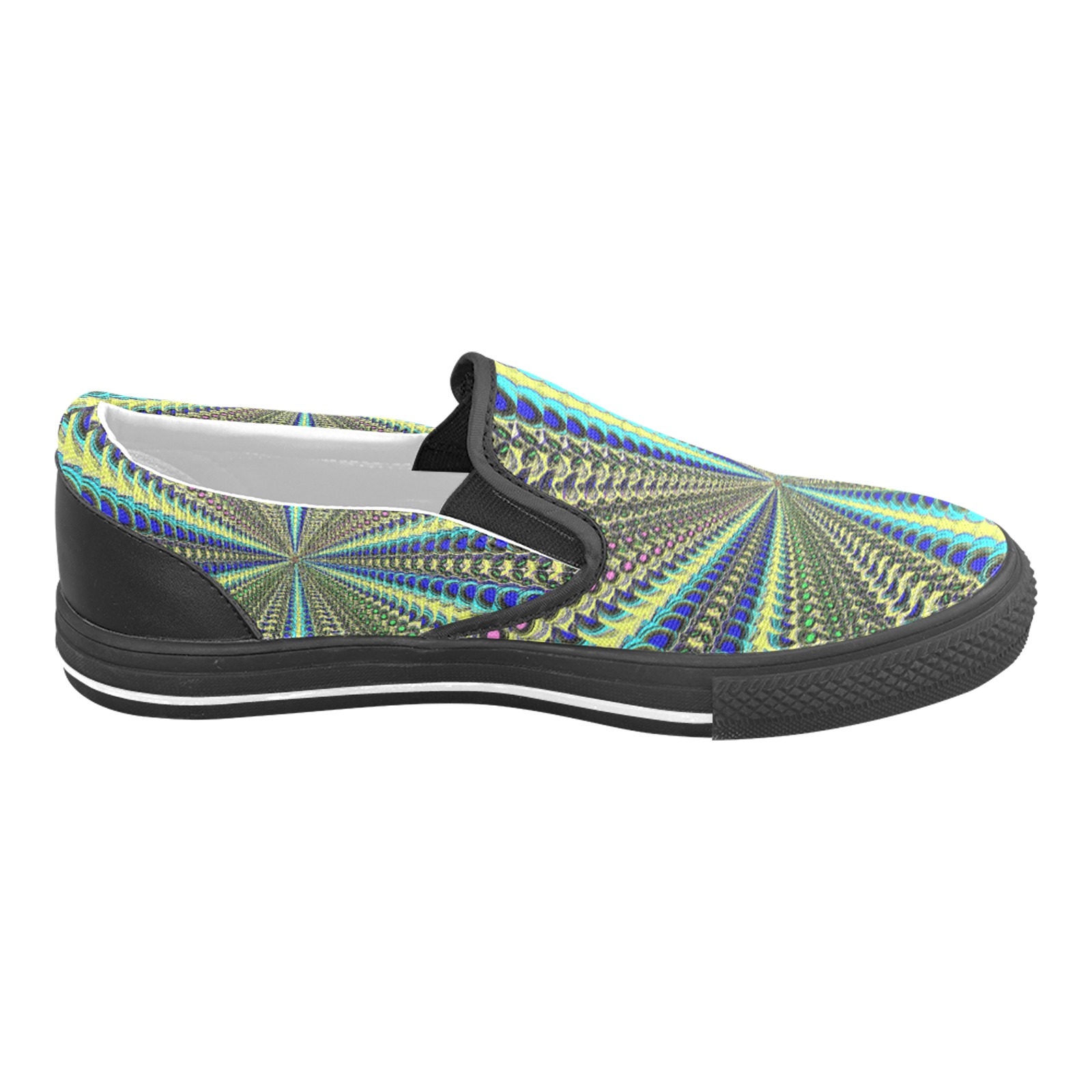jewel tunnel b Slip-on Canvas Shoes for Kid (Model 019)