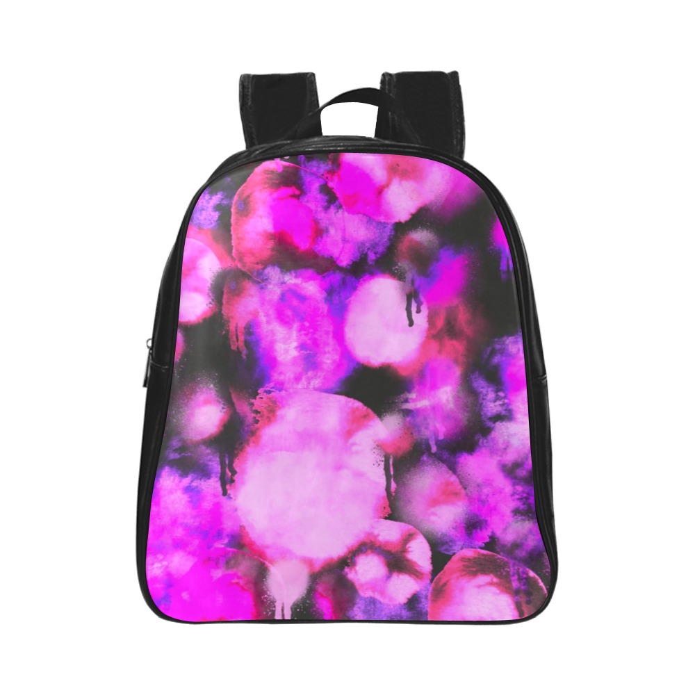 Graffiti dots pink and dark-2 School Backpack (Model 1601)(Small)