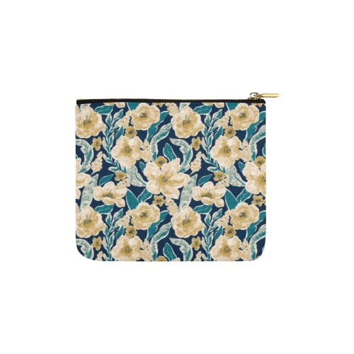 Painted Flowers Carry-All Pouch 6''x5''