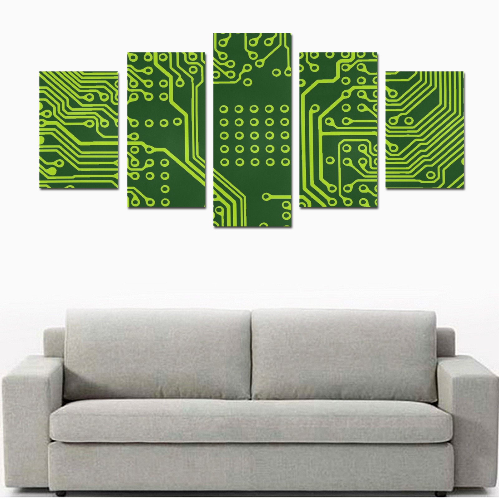 Computer Age (Circuit Board) 9 Canvas Print Sets D (No Frame)